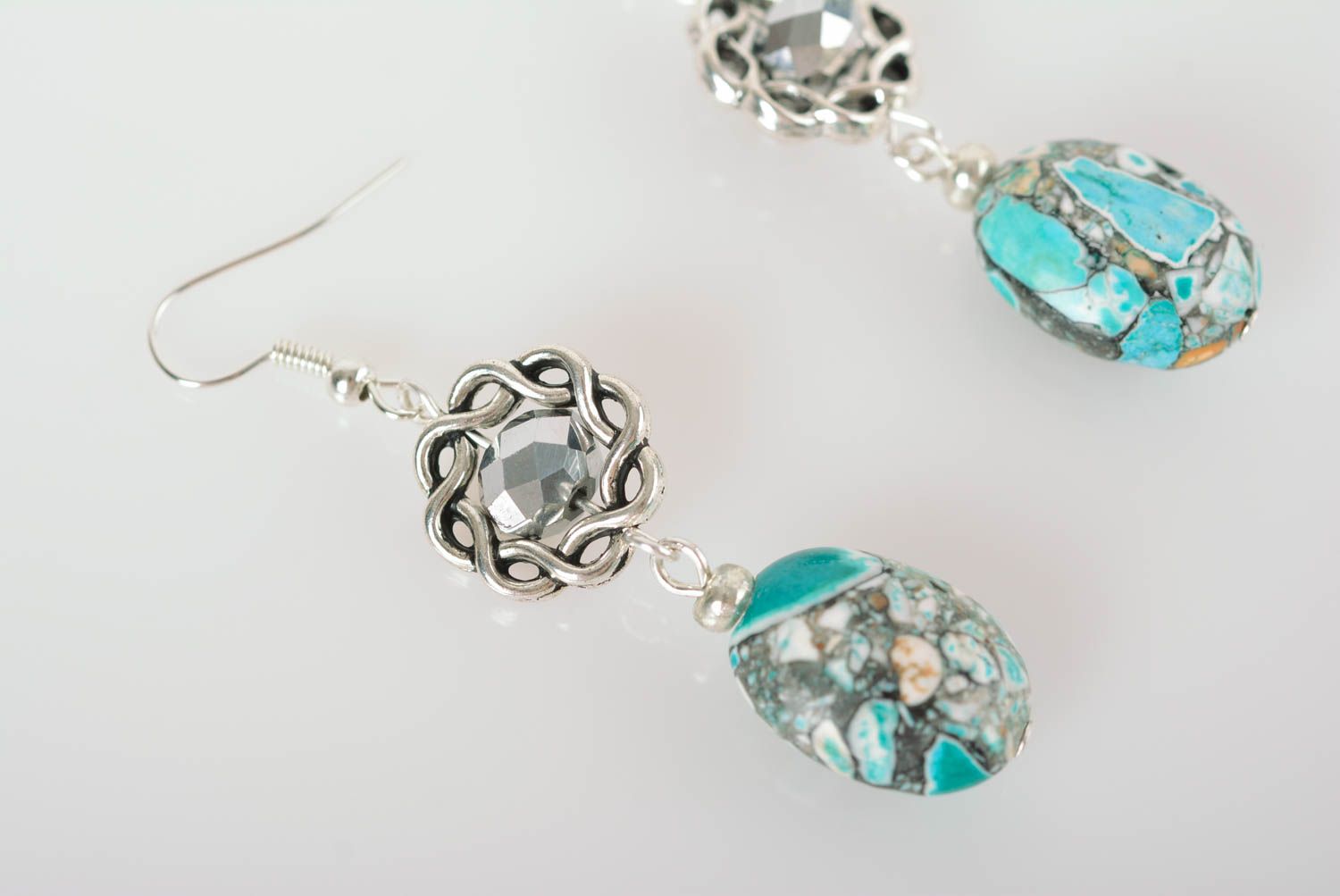 Handmade designer beautiful earrings unusual earrings with charms cute jewelry photo 5