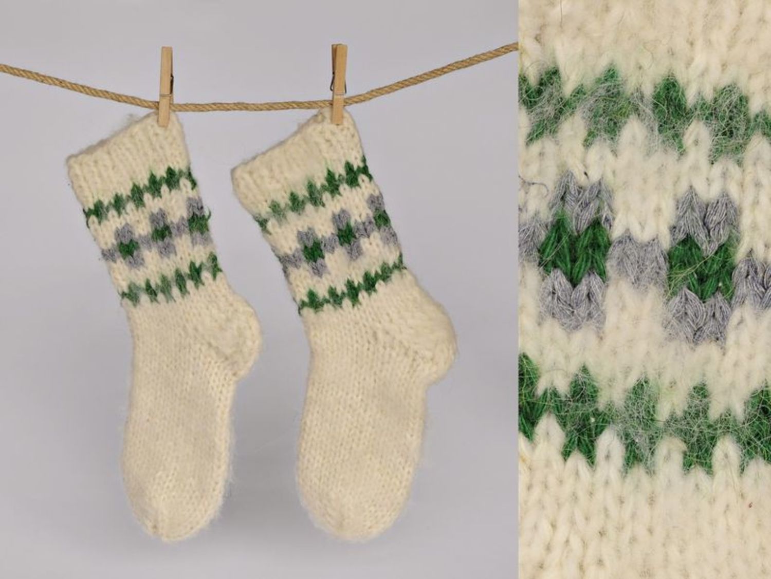 Knitted women's socks made ​​of wool photo 2