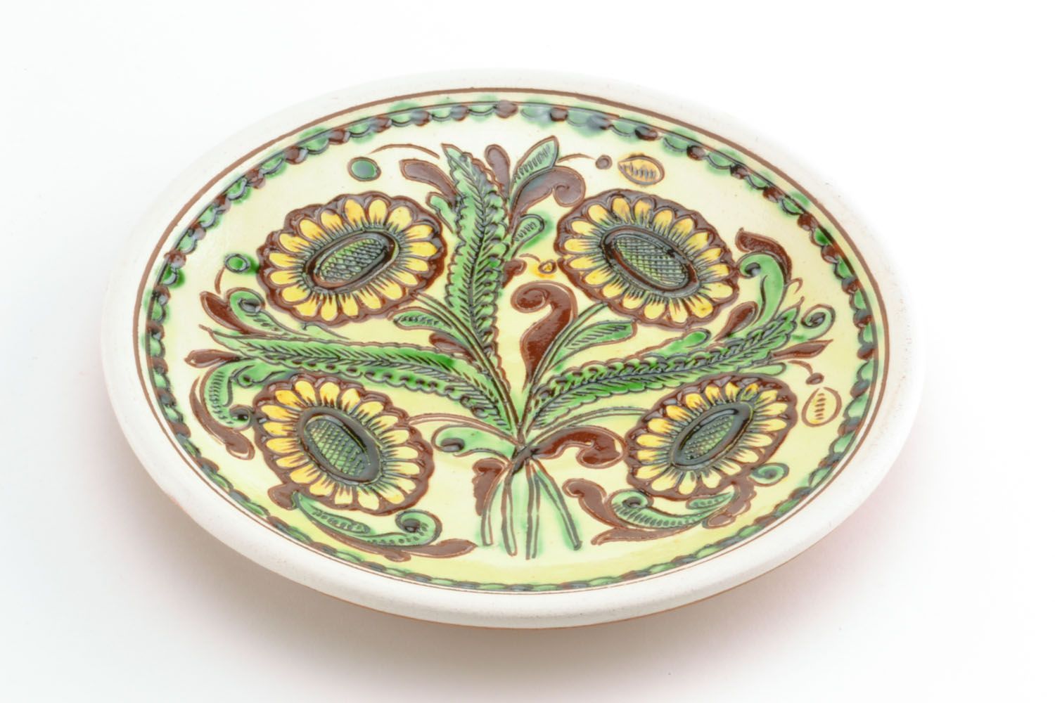 Настенная тарелка с гуцульской росписью фото 4