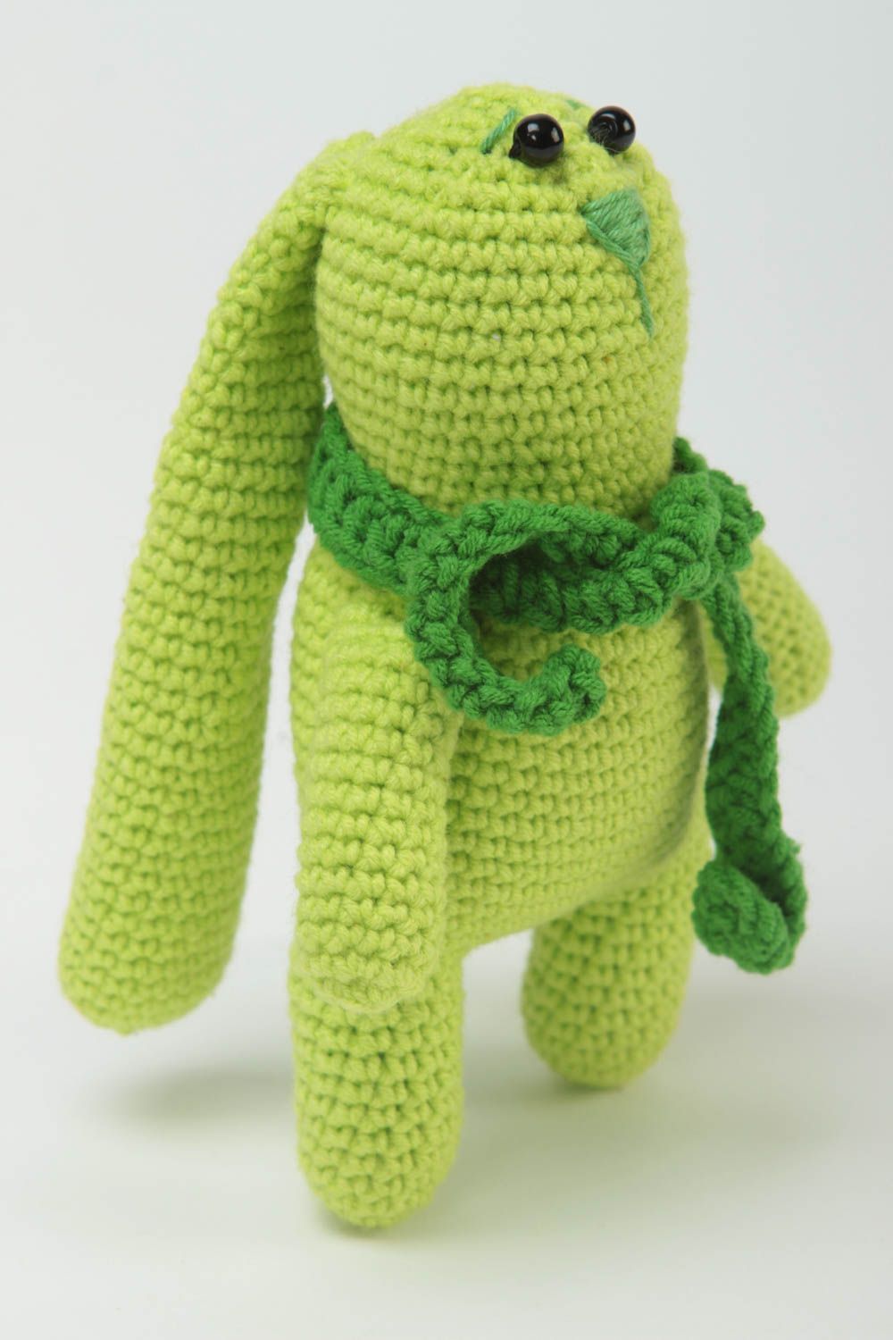 Peluche para niños artesanal regalo original juguete tejido Coneja verde foto 2
