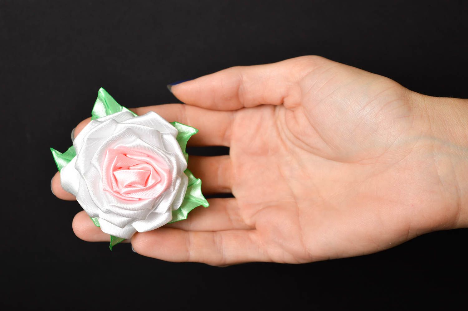 Аксессуар для волос handmade детская резинка для волос резинка с цветком розы фото 2