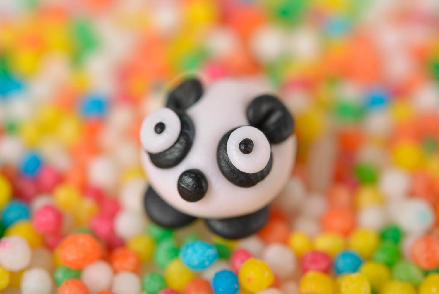 Handmade Dekoration Figur Spielzeug Panda Haus Deko aus Polymerton künstlerisch foto 1