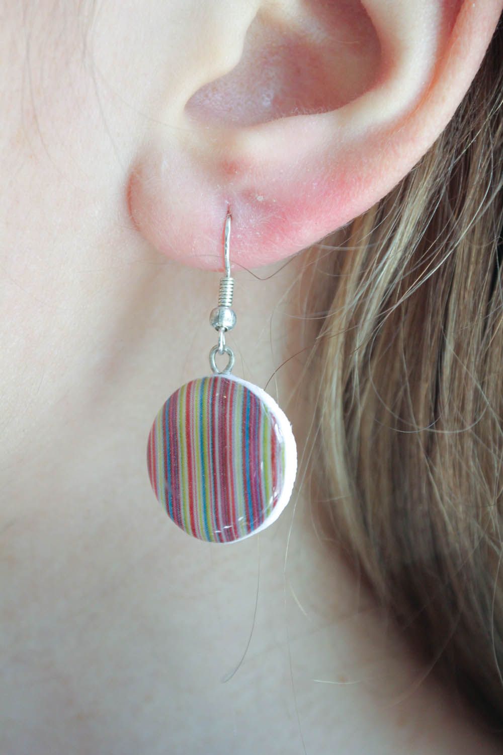 Polymer clay and epoxy resin earrings  photo 1