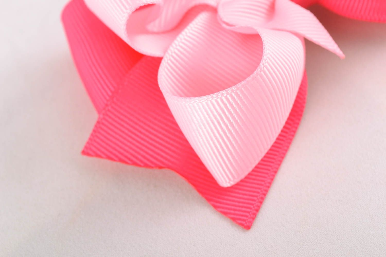Pink bow for handmade hair clip photo 3