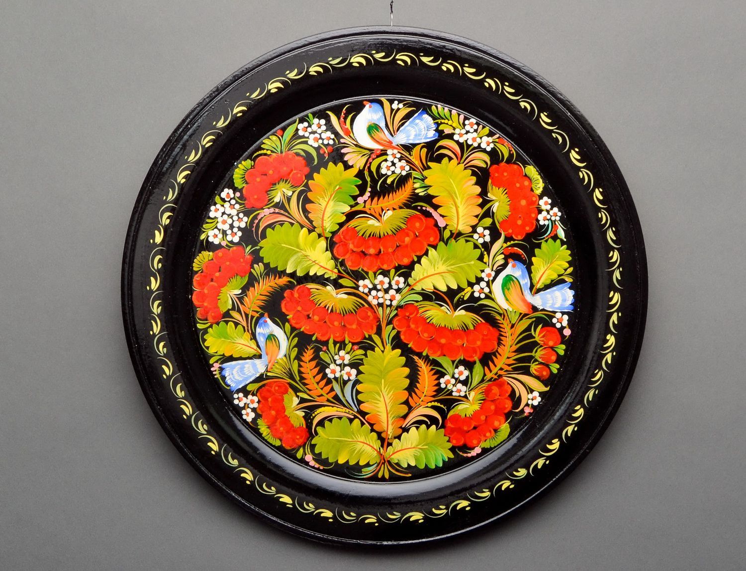 Декоративная тарелка, петриковская роспись фото 1