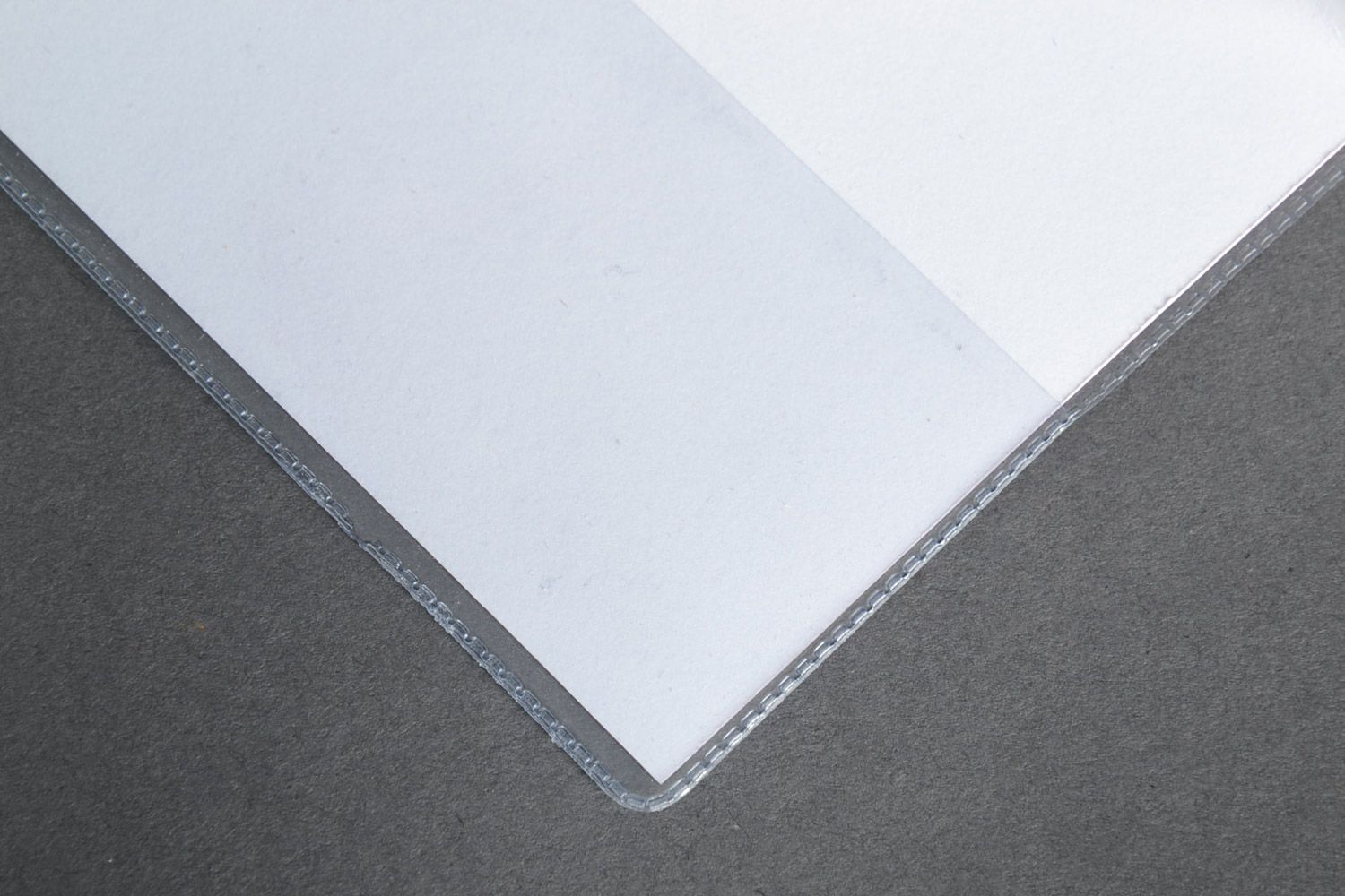 Handmade designer gray plastic passport cover with cherries created using printing technique photo 4