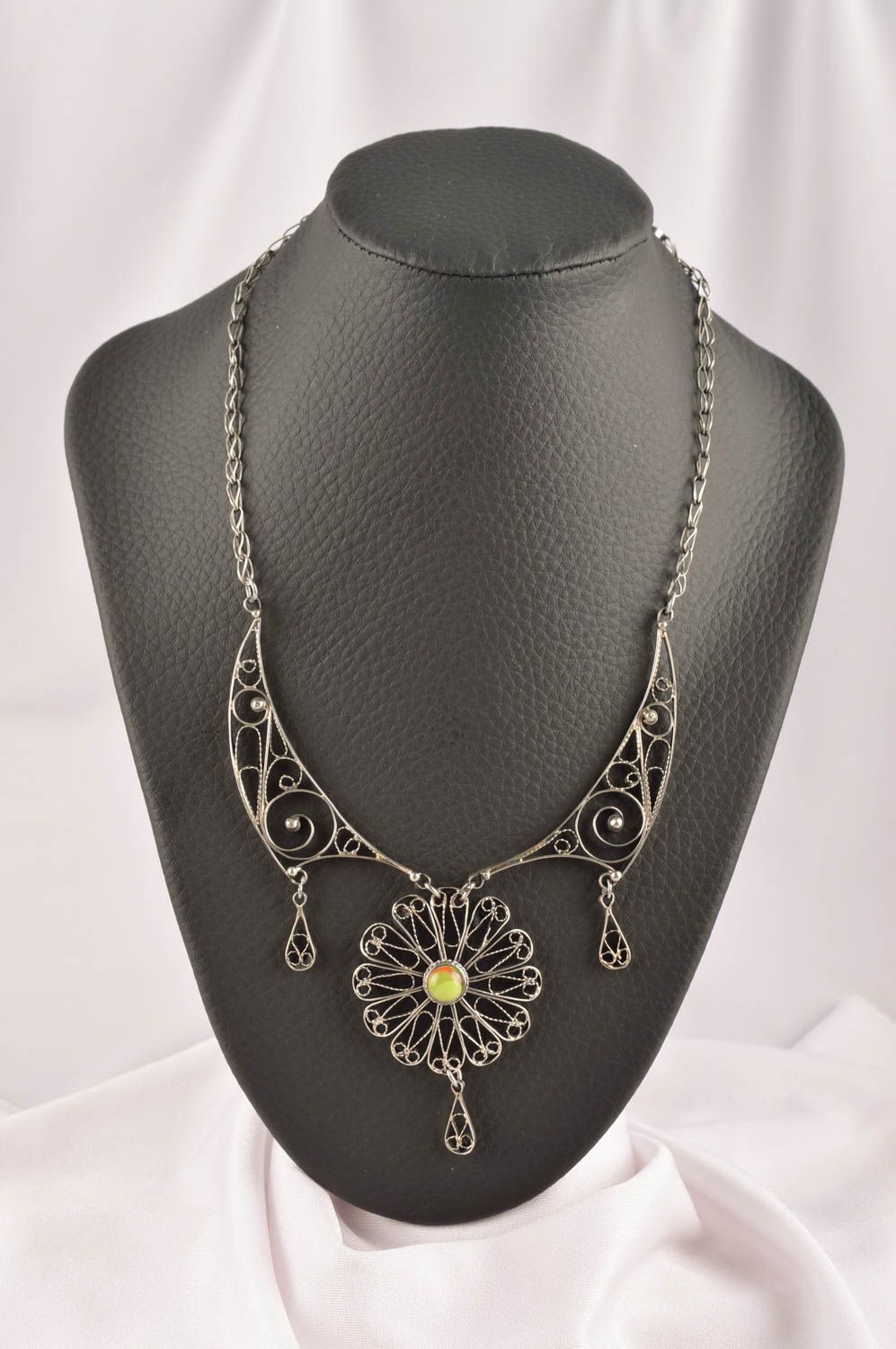 Unusual handmade necklace designer lovely accessories stylish beautiful jewelry photo 1