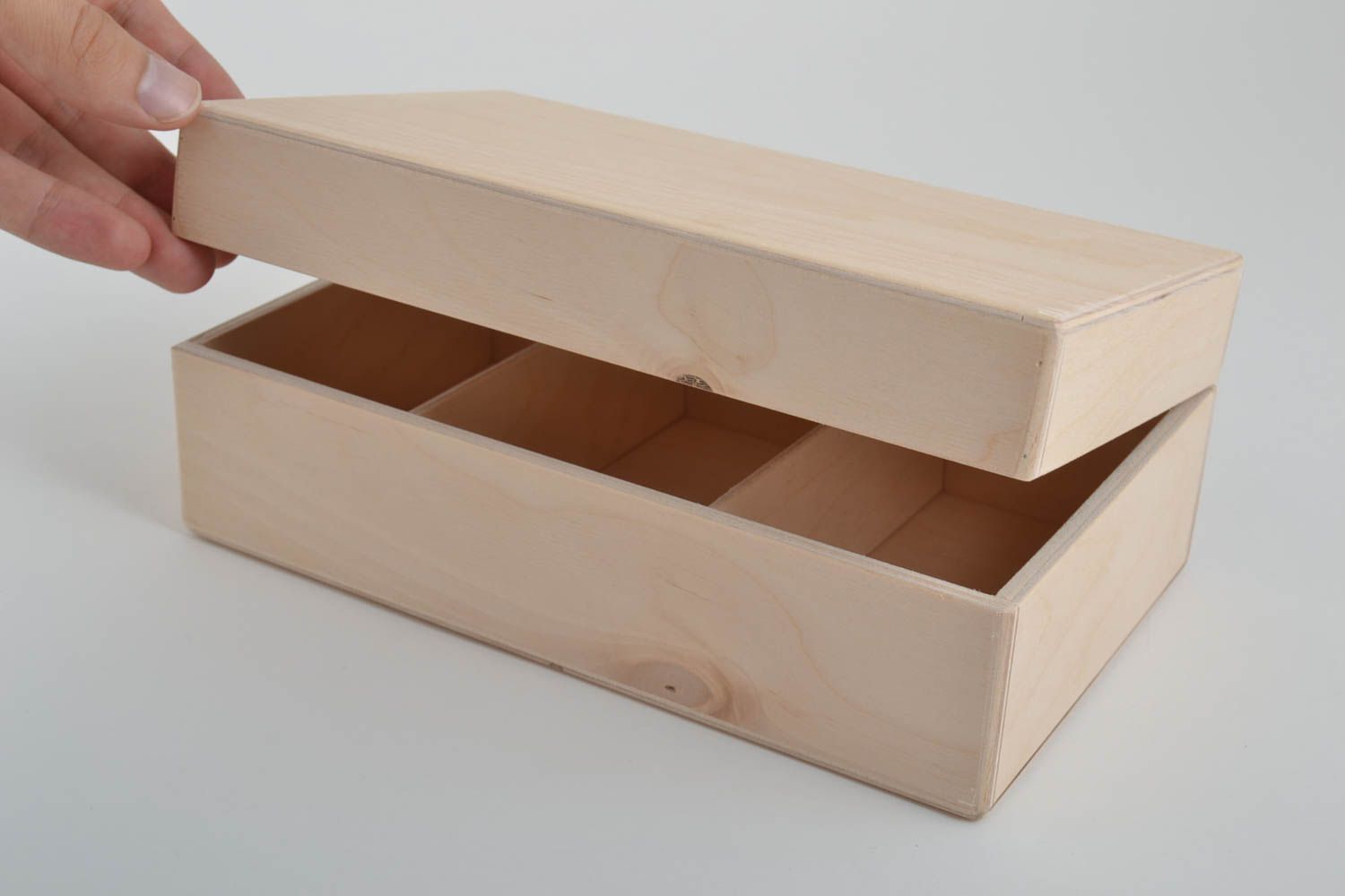 Beautiful handmade wooden blank box DIY jewelry box wooden craft art supplies photo 4