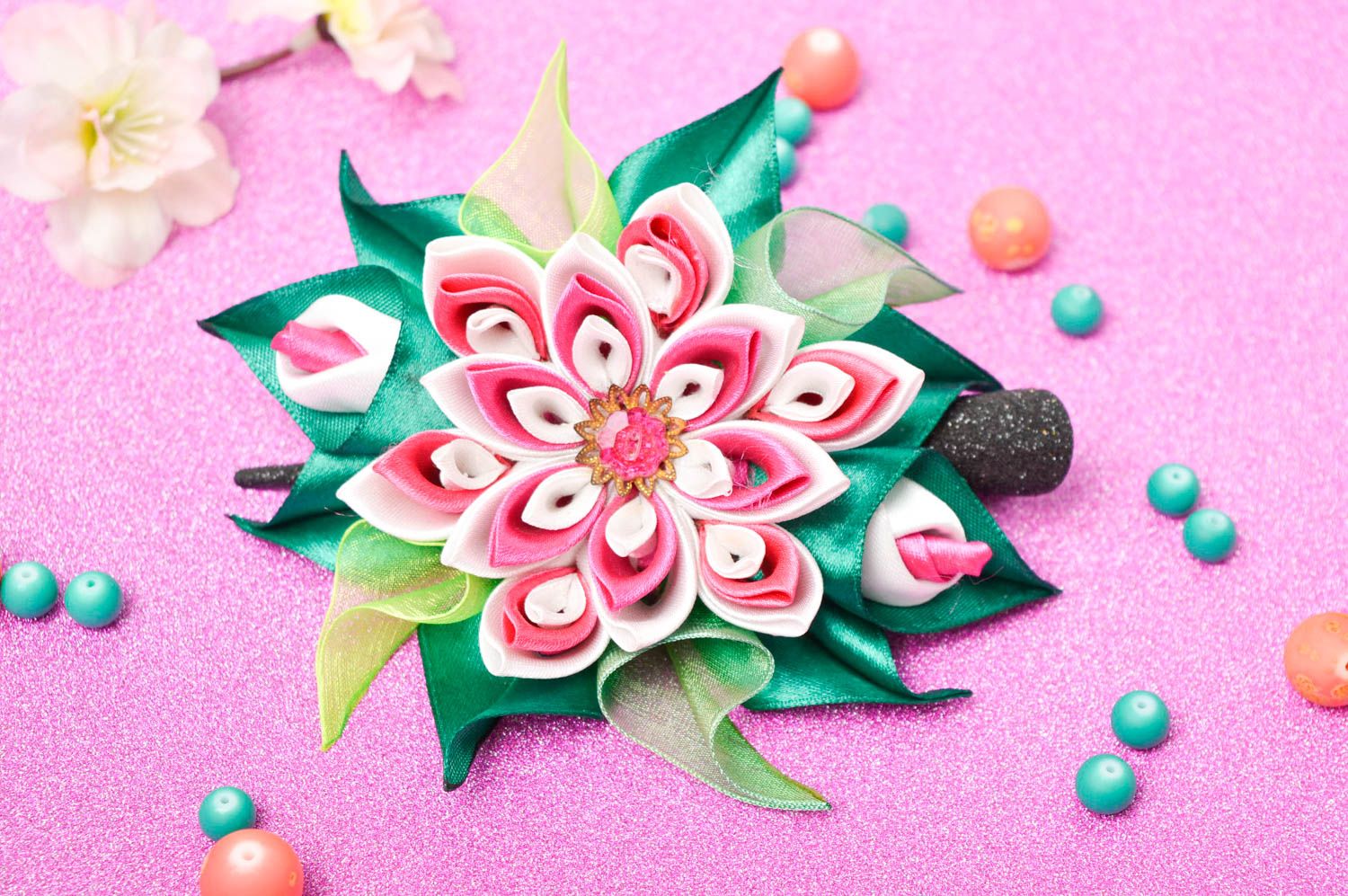 Handmade flower accessory beautiful cute hair clip designer hair clip photo 1