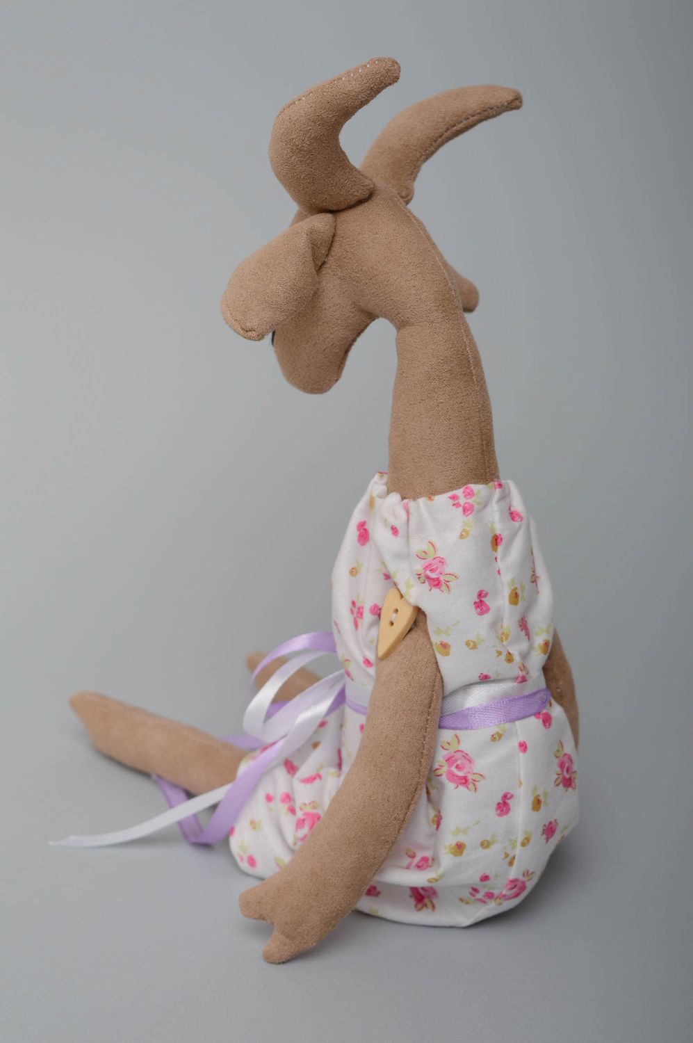 Suede and cotton toy goat photo 3