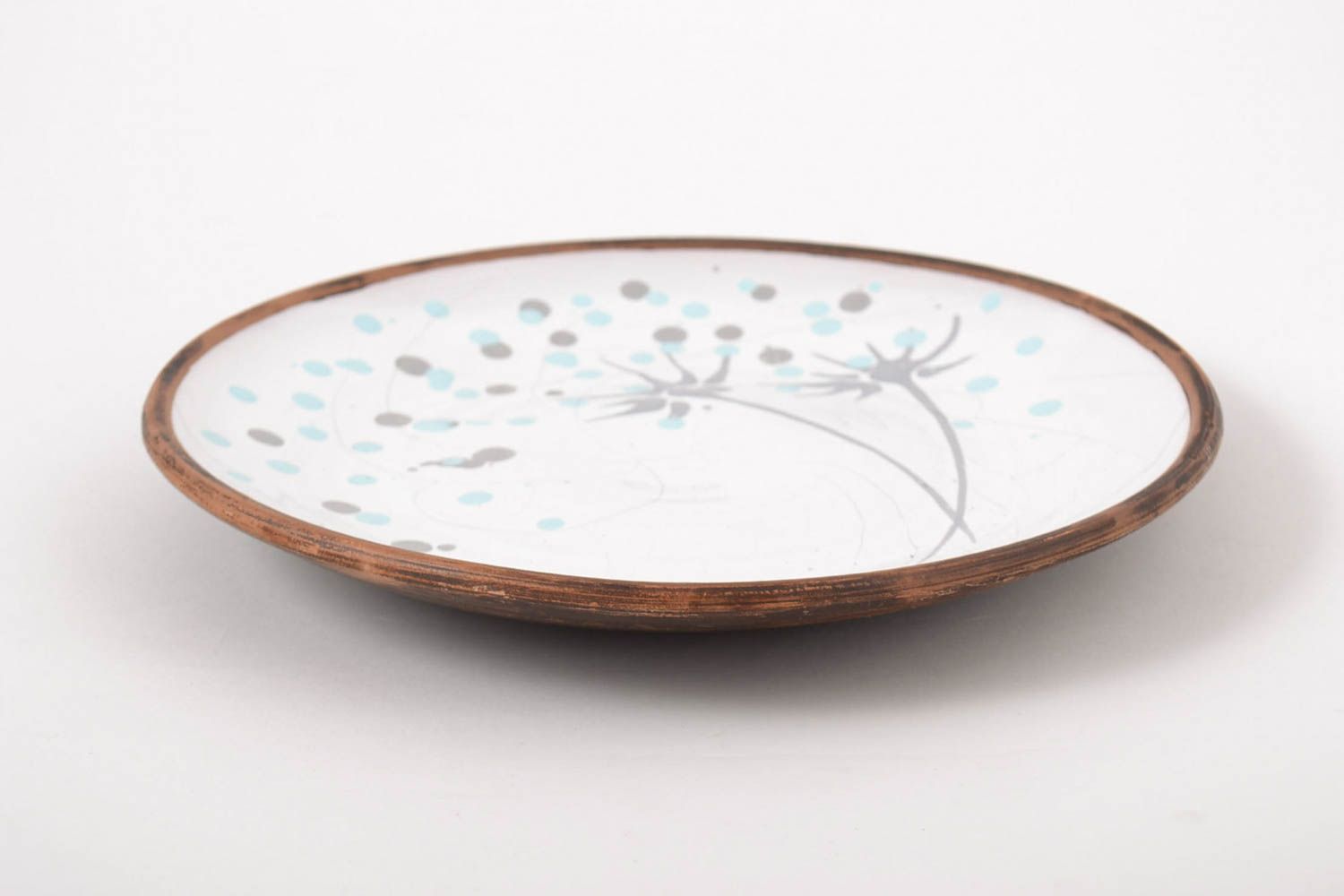 Керамическая тарелка ручной работы экологически чистая посуда красивая тарелка фото 4