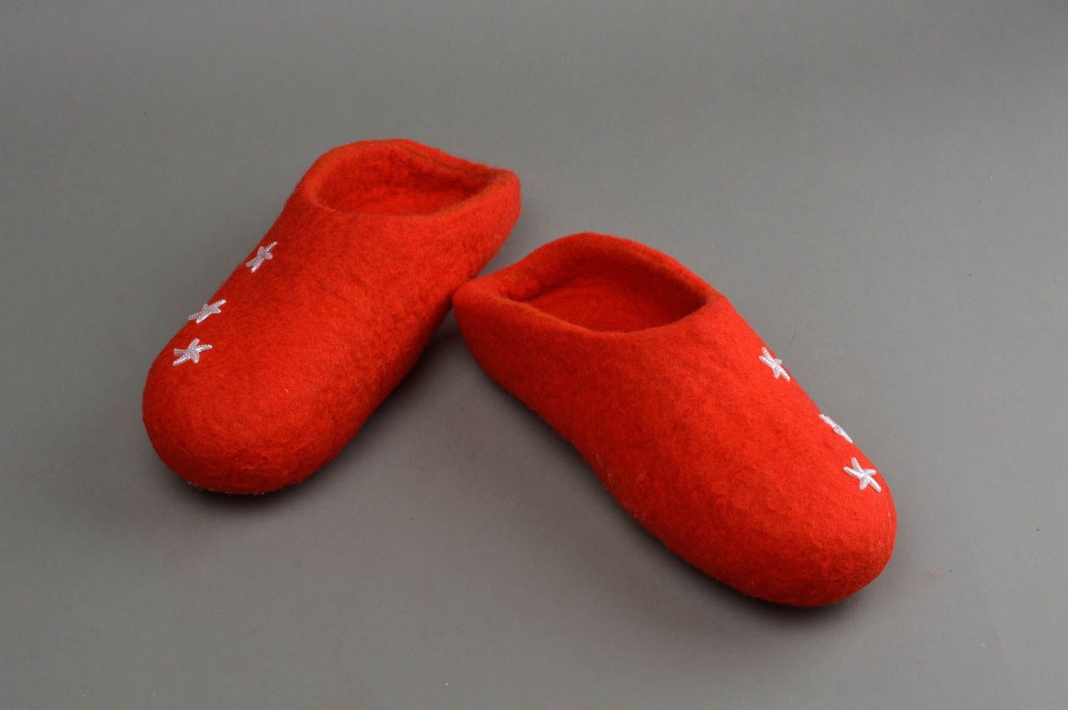 Red slipper boots handmade ladies slippers house shoes gift idea for her photo 2