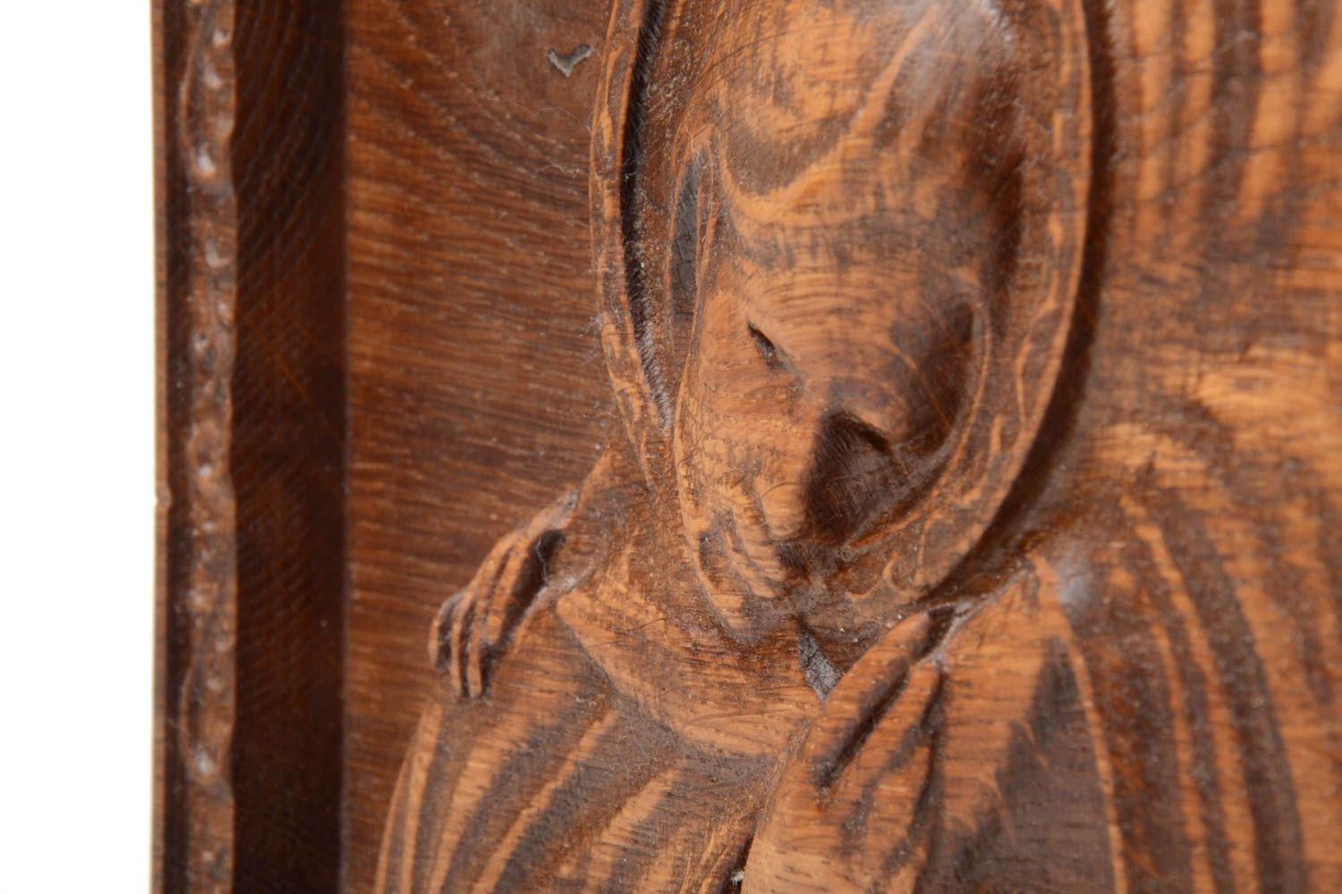 Icône sculptée en bois de Saint-Pierre et Févronie faite main murale originale photo 4