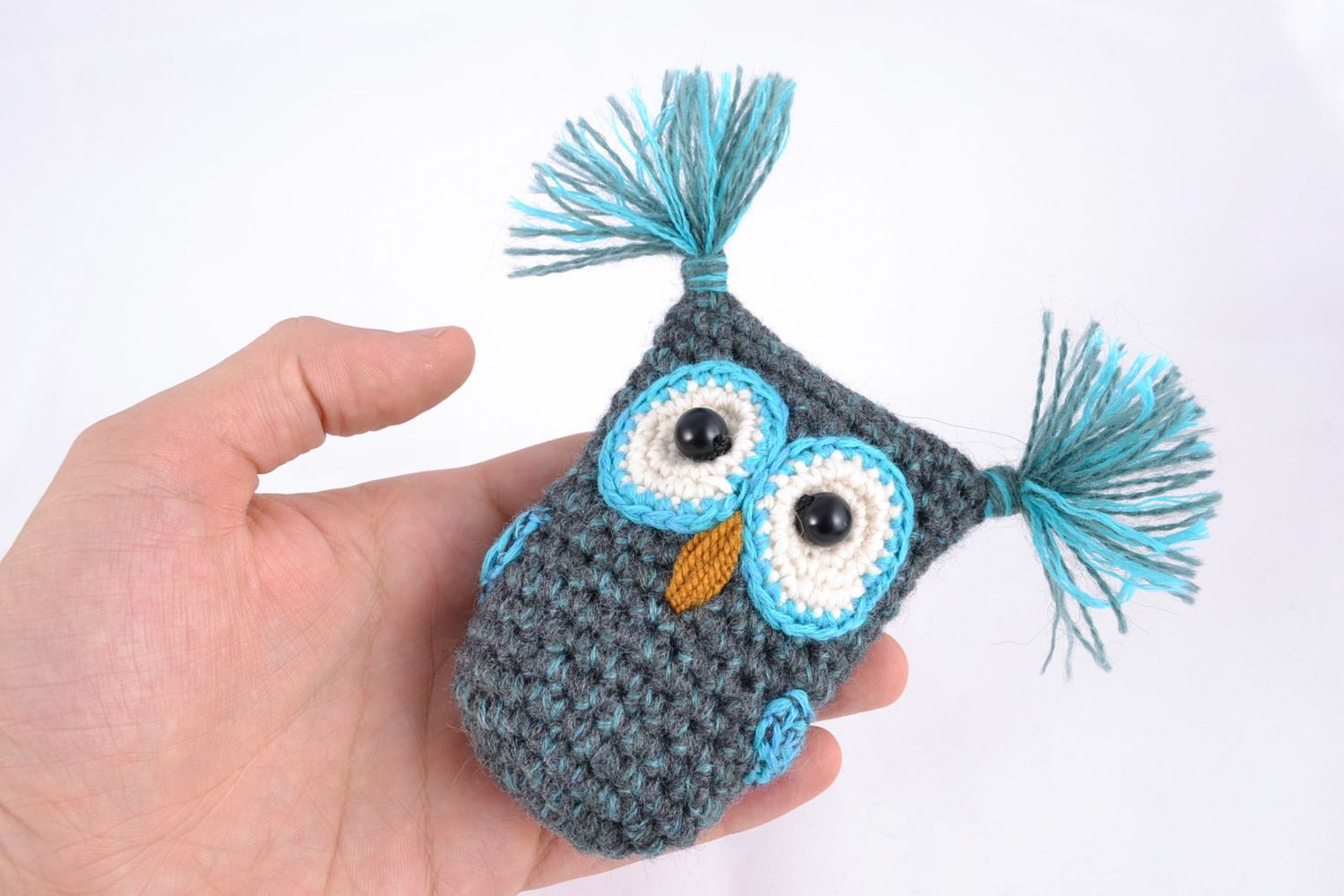 Soft crochet toy owl for children photo 2