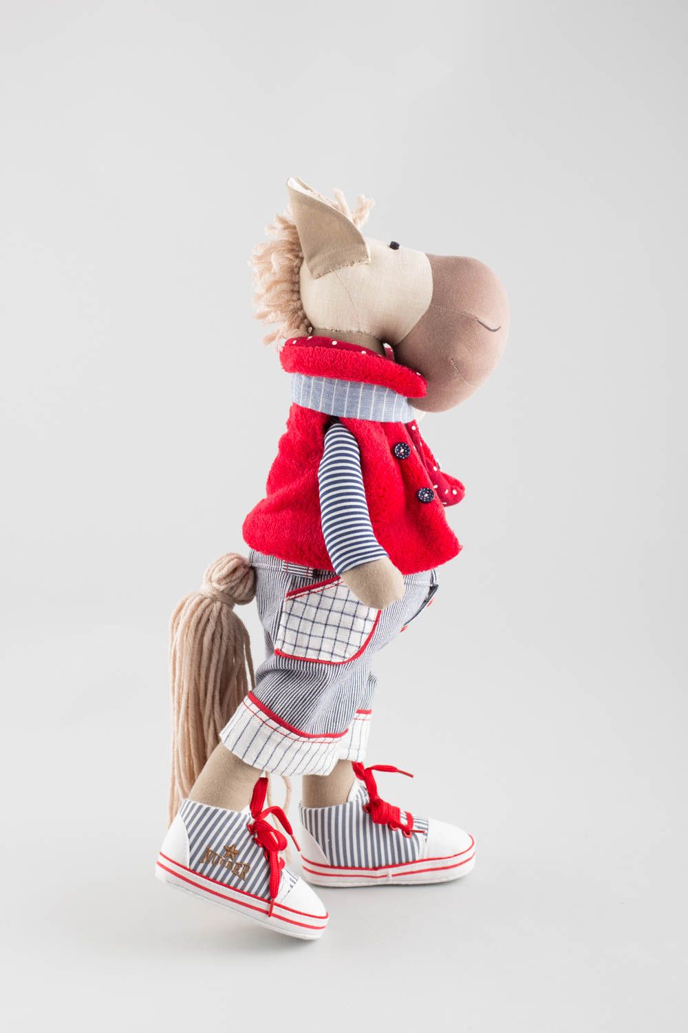 Toy sailor horse made of natural fabric handmade decorative doll for children  photo 3