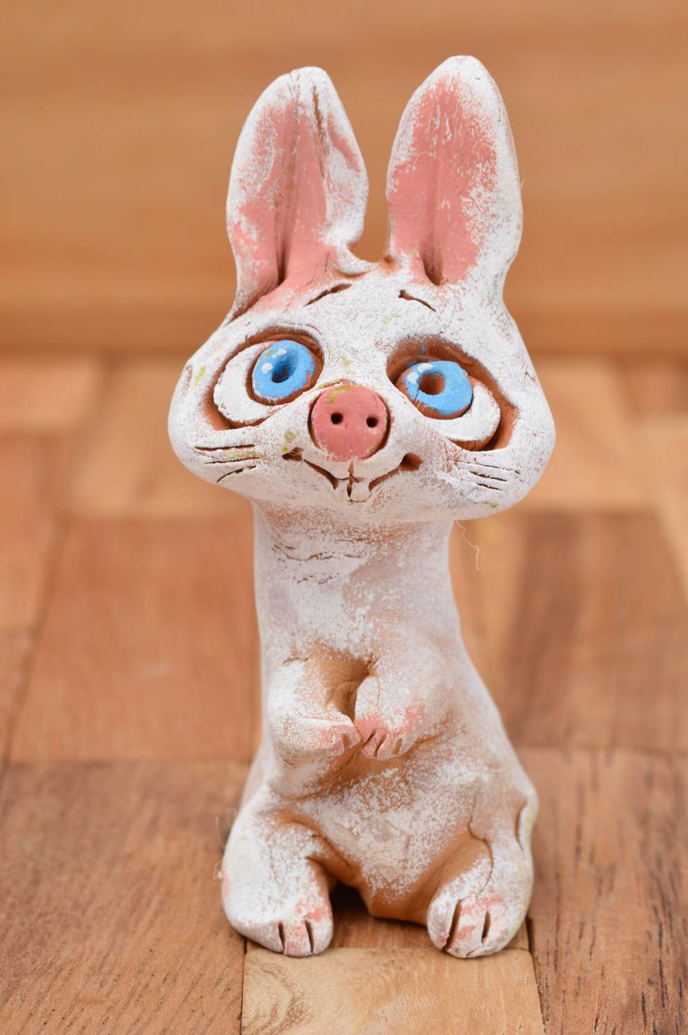 Handmade ceramic statuette unusual animal figurine small clay souvenir photo 2