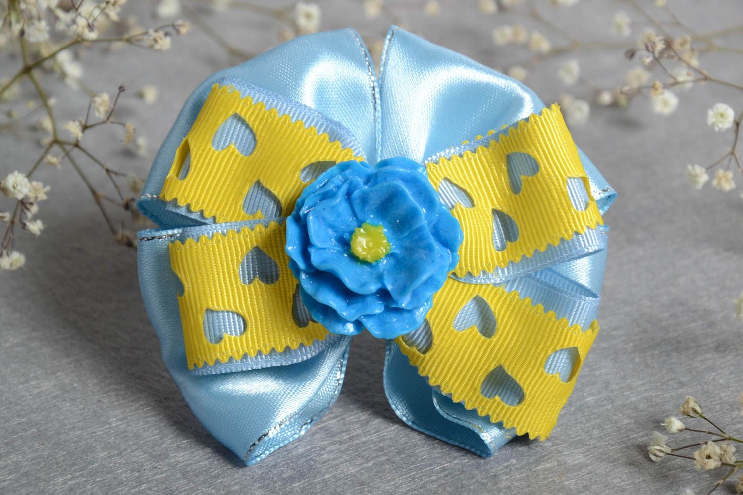 Handmade designer barrette ribbon bow hair clip hair bow accessories for women photo 1