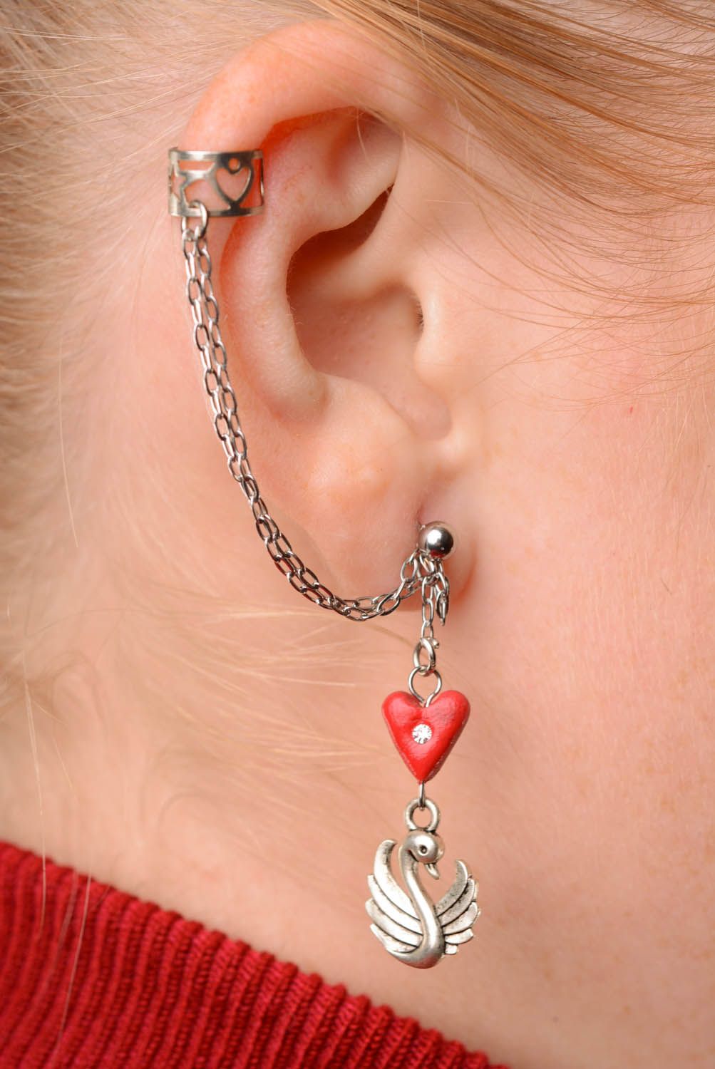 Homemade cuff earrings Eternal Love photo 3