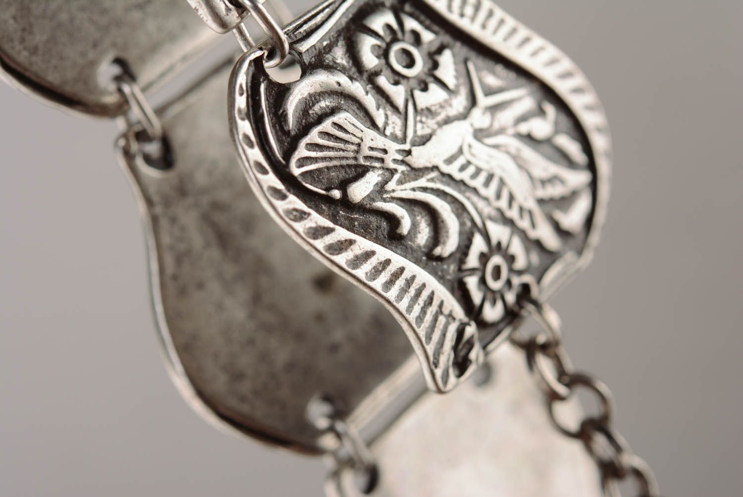 Pulseira de metal feita à mão bracelete femininos artesanais Guindaste foto 2