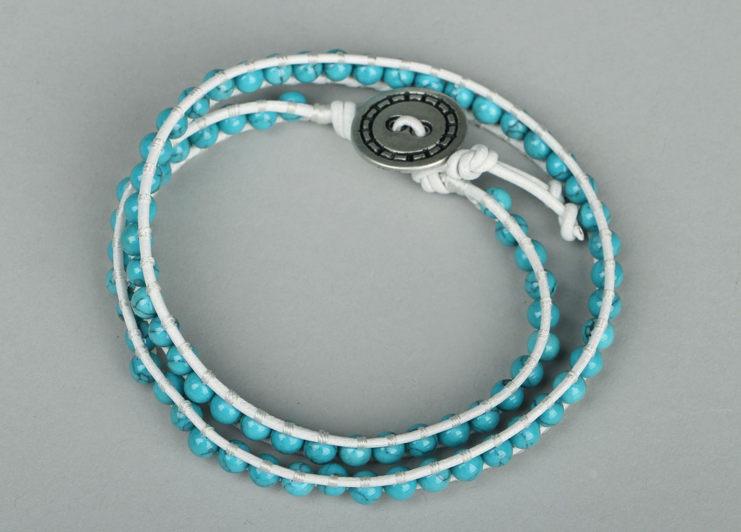 Bracelet avec turquoise fait main  photo 3
