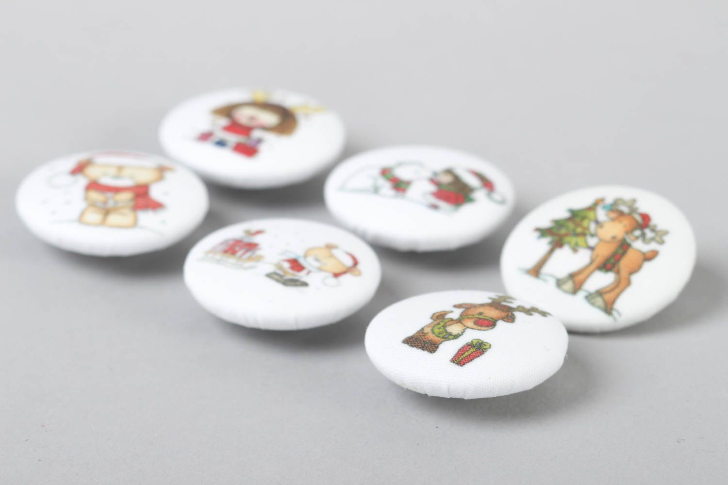 Handmade accessory for clothes designer fittings for sewing 6 cute nice buttons photo 3