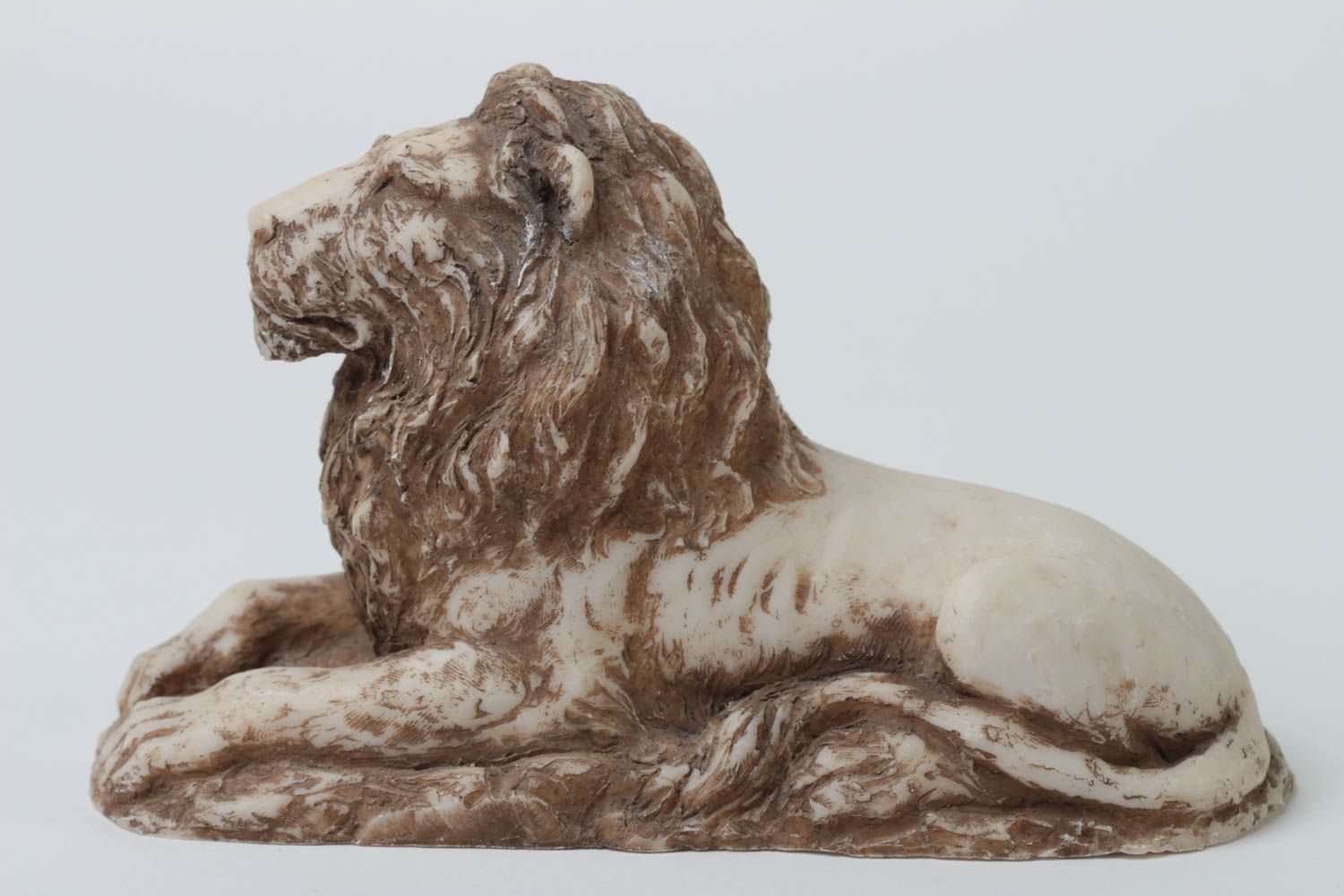 Figurine décorative fait main Statuette originale Déco maison Lion avec peinture photo 3