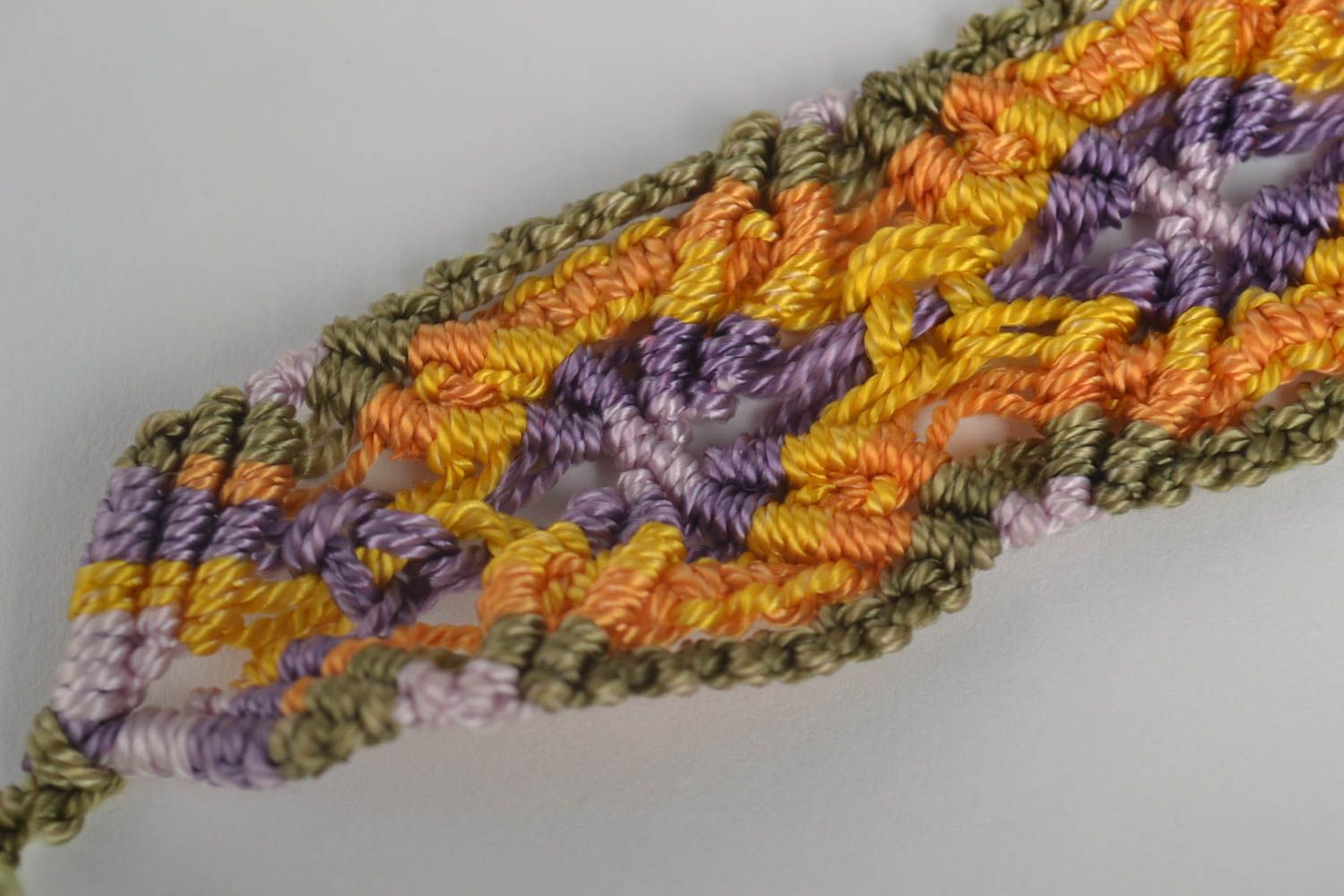 Bracelet of threads handmade macrame bijouterie designer textile jewelry present photo 2