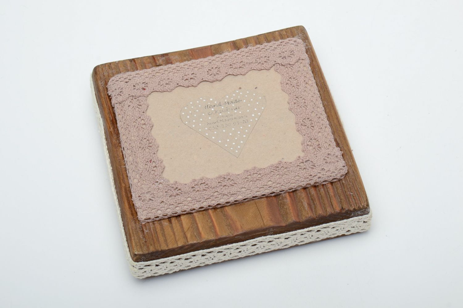 Handmade gift panel made of natural materials Key to the Heart photo 4