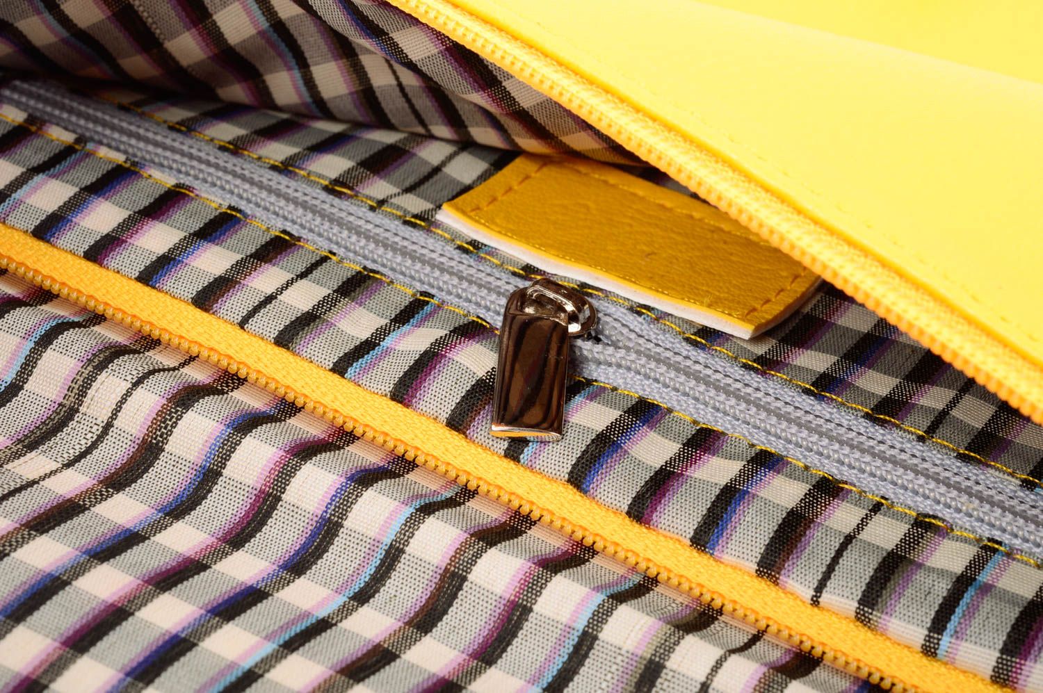Handmade Clutch Tasche Accessoires für Frauen Tasche aus Kunstleder grell gelb foto 4