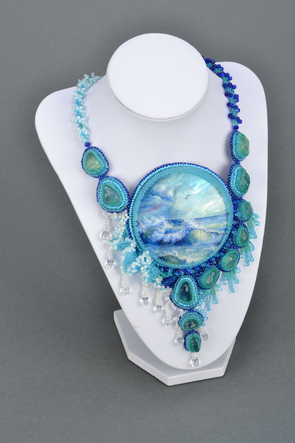 Author's handmade necklace Sea photo 1
