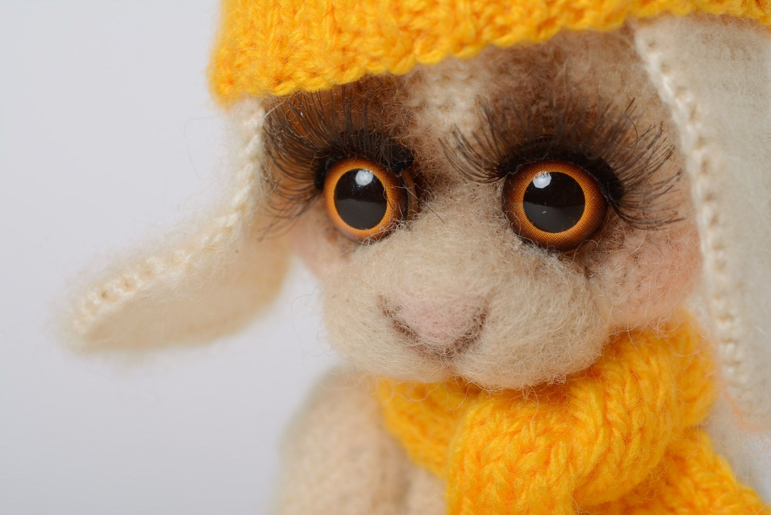 Handmade crochet soft toy with wire frame Hare photo 2