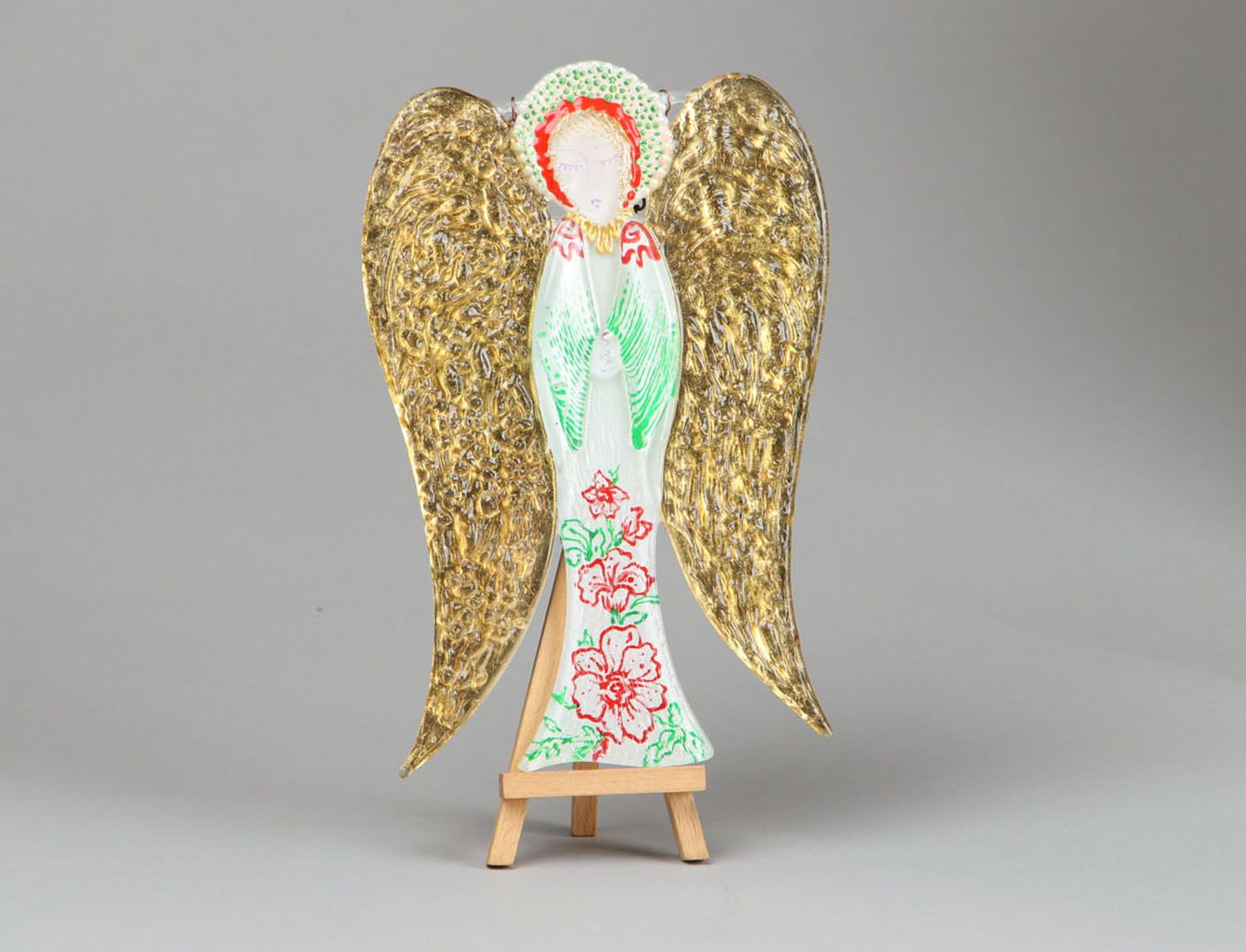 Stained glass pendant Christmas Angel photo 1