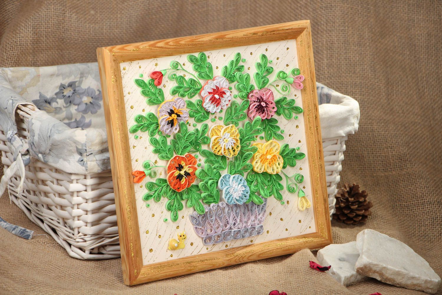 Quilling picture with flowers photo 5