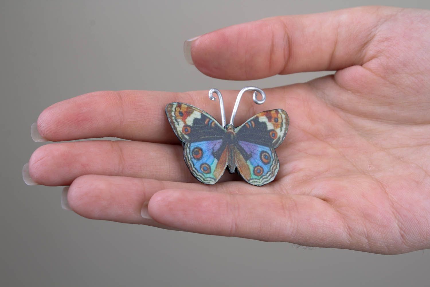 Polymer clay brooch Butterfly photo 1