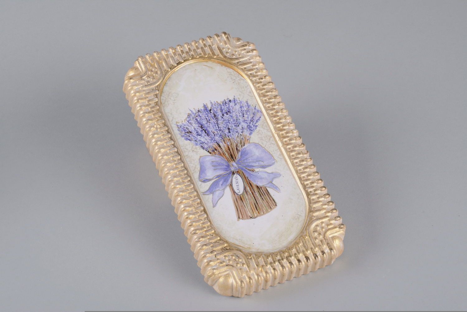 Panel with gilding Bouquet of lavender with a bow photo 4