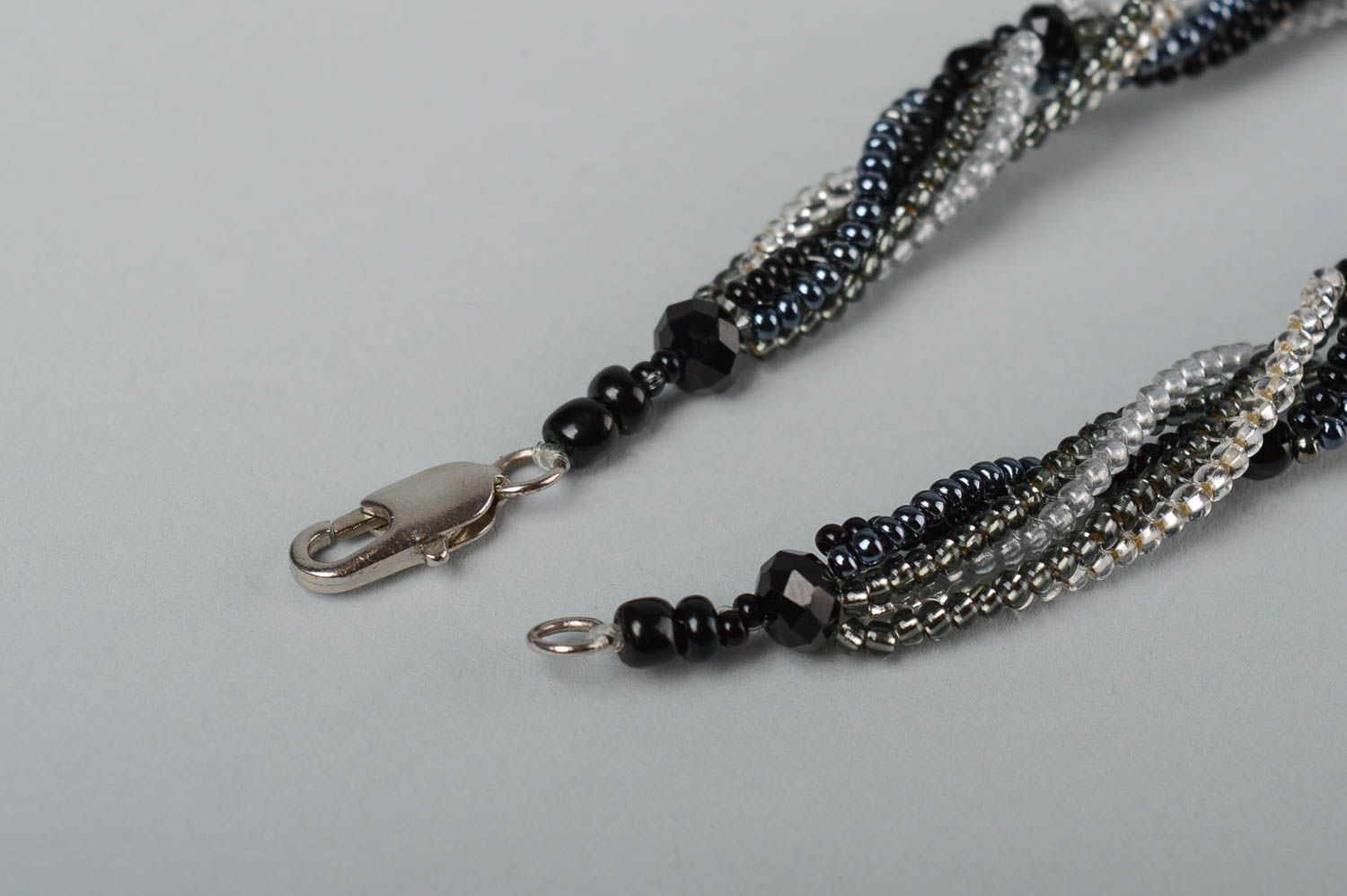 Handmade necklace seed beads necklace designer accessories evening bijouterie photo 4