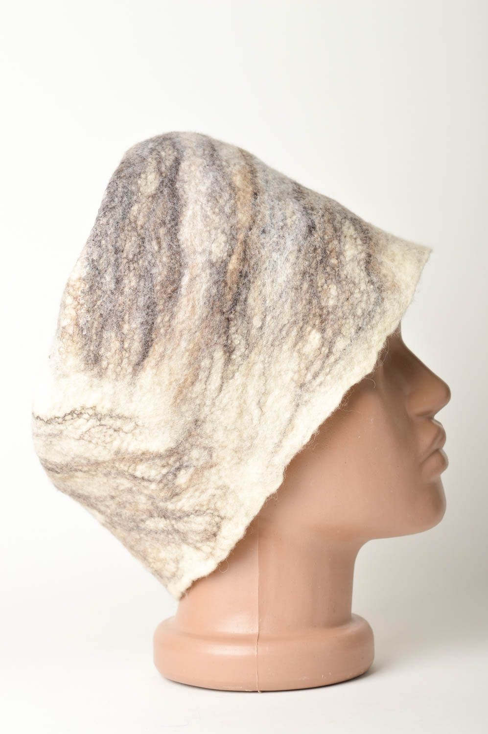 Cappello fatto a mano basco da donna berretto in lana accessorio originale  foto 3