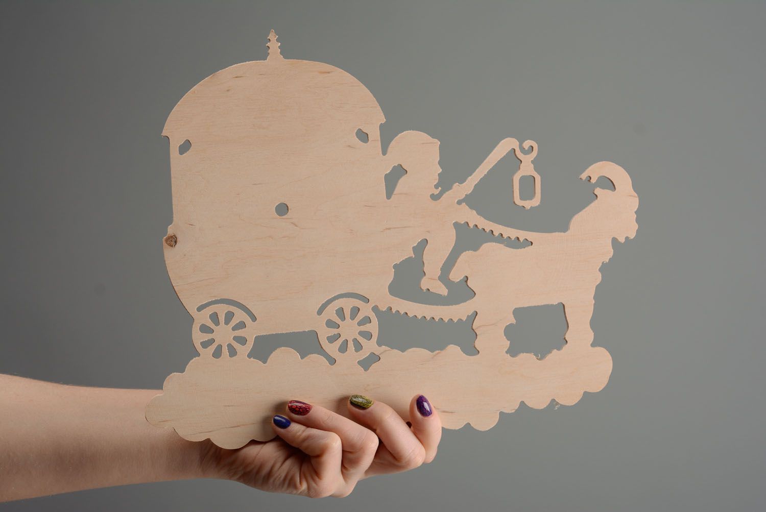 Wooden blank clock Carriage photo 3