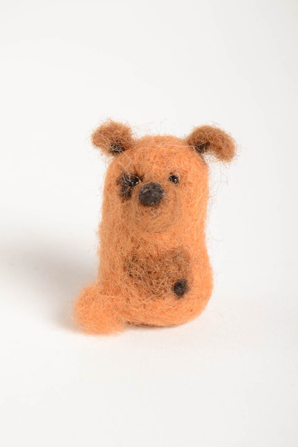 Peluche décorative Jouet en laine fait main chien marron Cadeau enfant photo 5