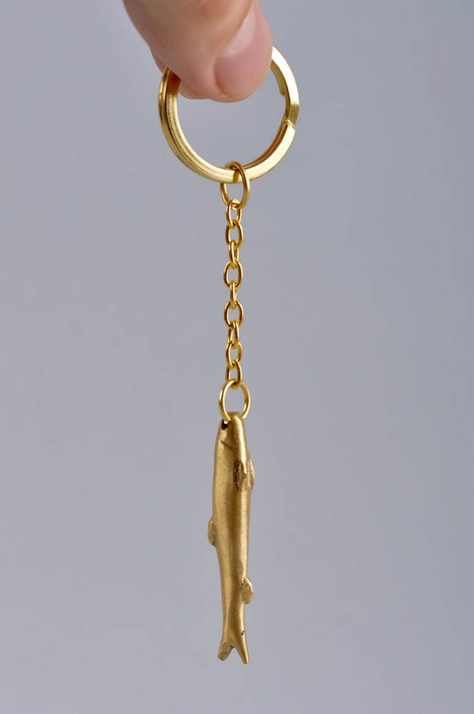 Handmade metal keychain cute accessories for key unusual brass keychain photo 5