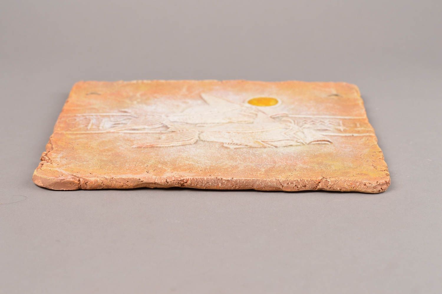 Керамическая плитка зодиакальное панно с изображением рыб из глины ручная работа фото 8