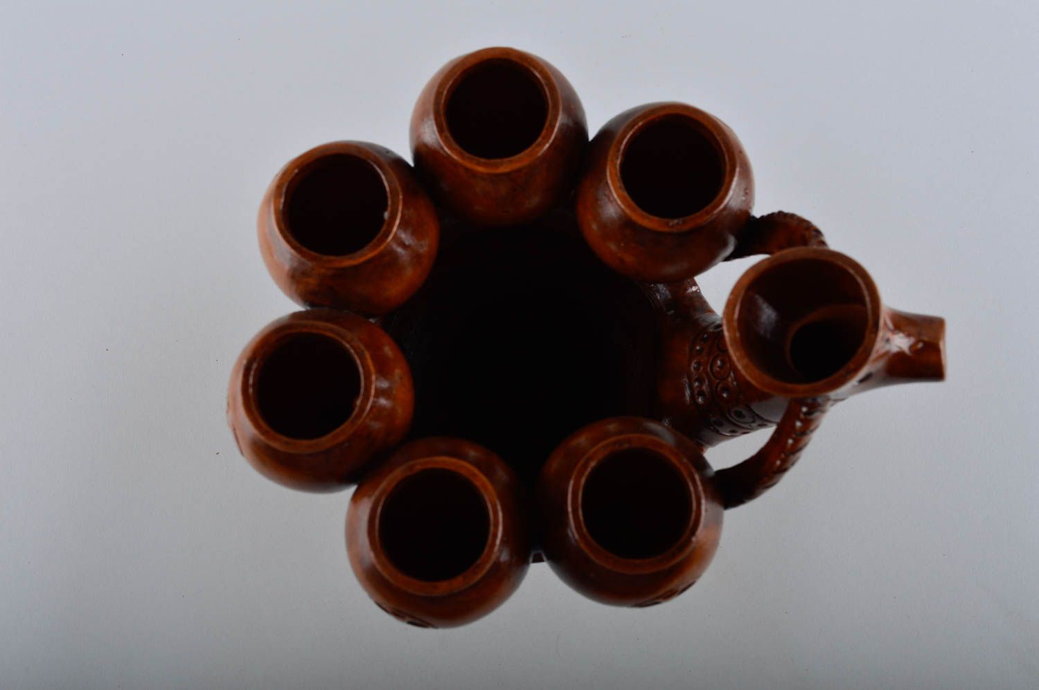 Set of wine glasses handmade pottery decorative tableware present for men photo 4