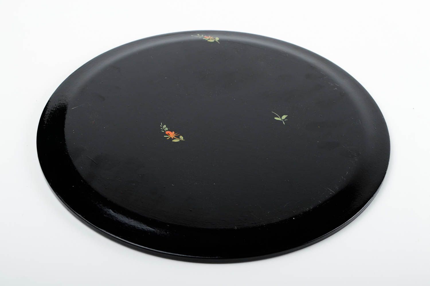 Assiette décorative Vaisselle déco fait main Déco ethnique ronde avec peinture photo 5