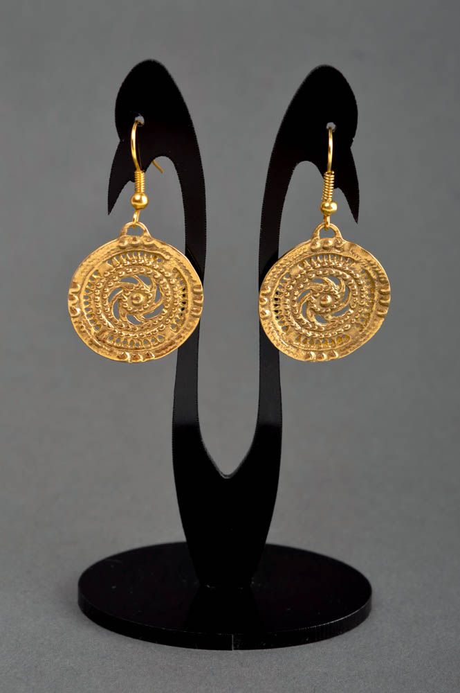 Ohrringe für Damen handmade Metall Schmuck originell lange Ohrhänger schön foto 1