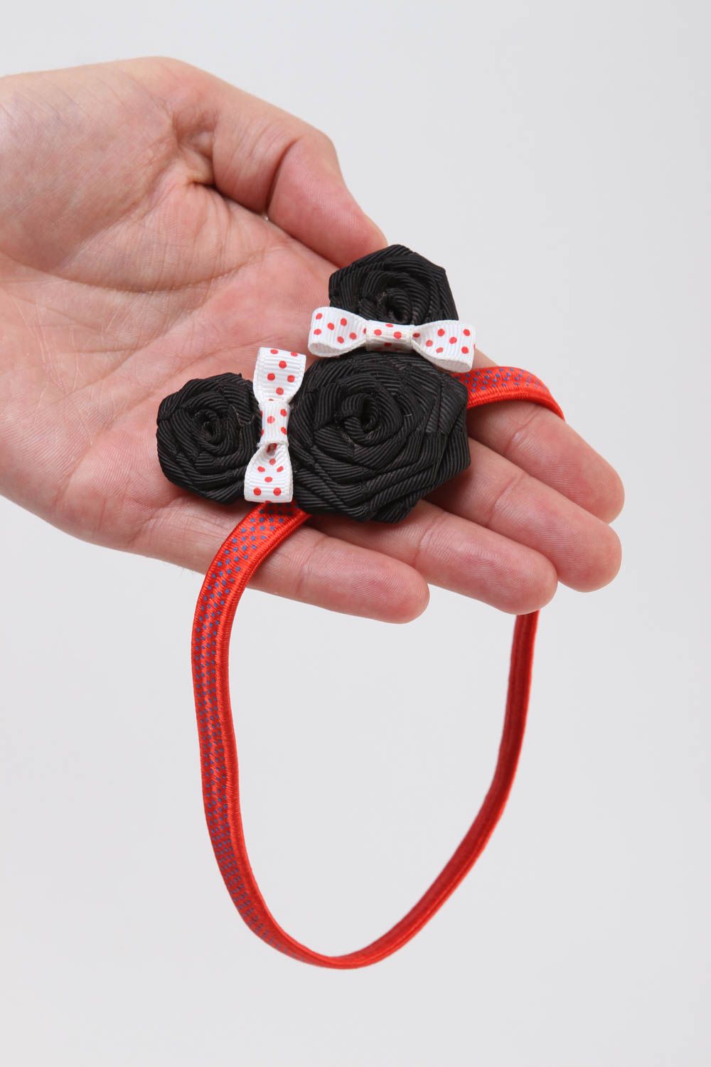 Handmade Haarband mit Blumen Accessoires für Haare dünnes Blumen Haarband schön foto 5
