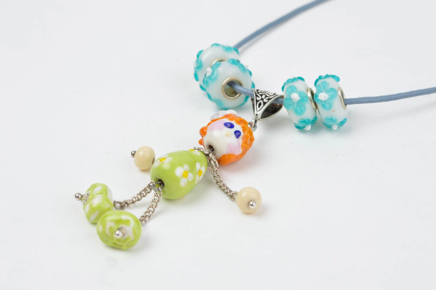 Handmade lampwork pendant present for children glass pendant fashion jewelry photo 2