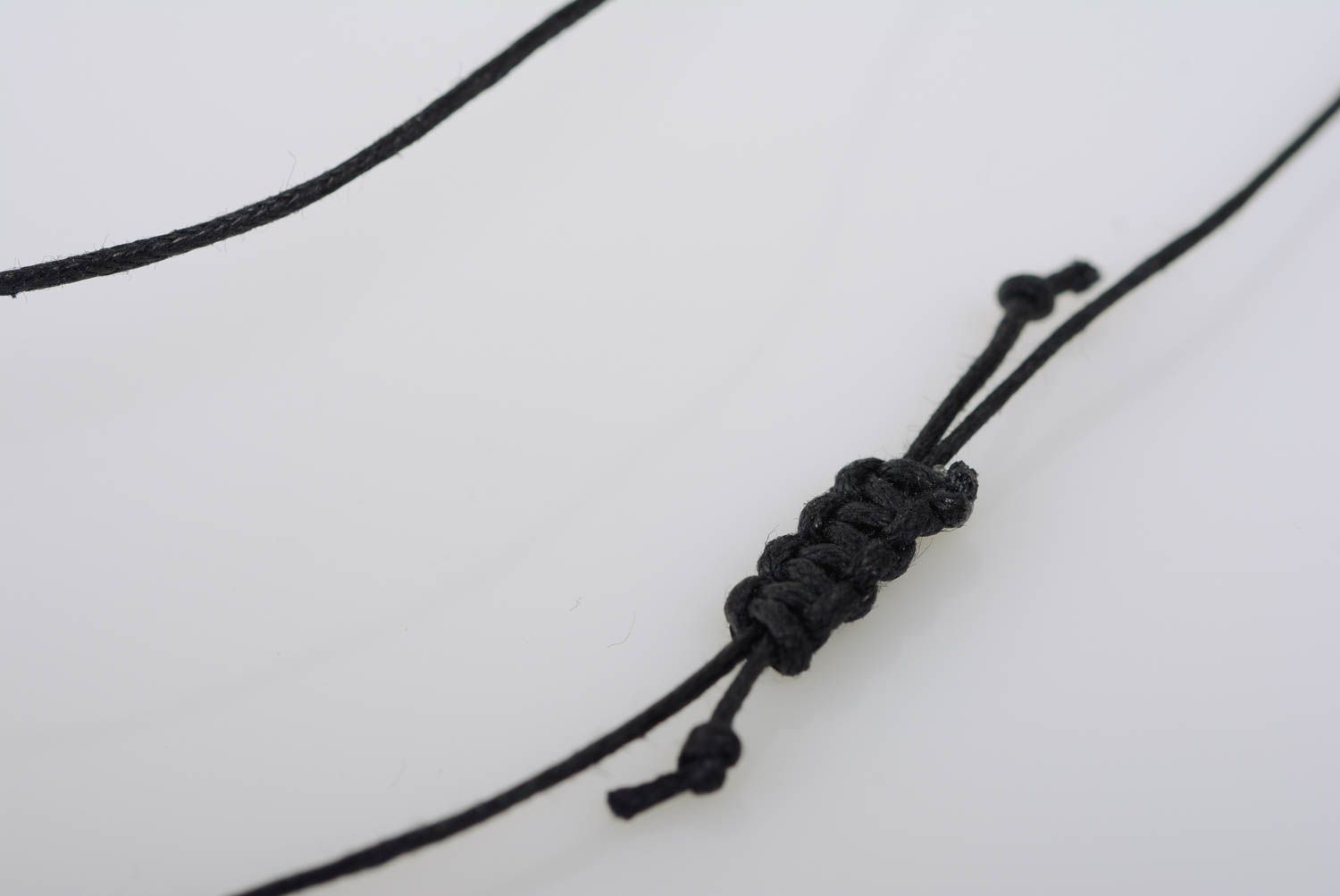 Metal cross on long cord chain mail weaving with white beads handmade accessory photo 5