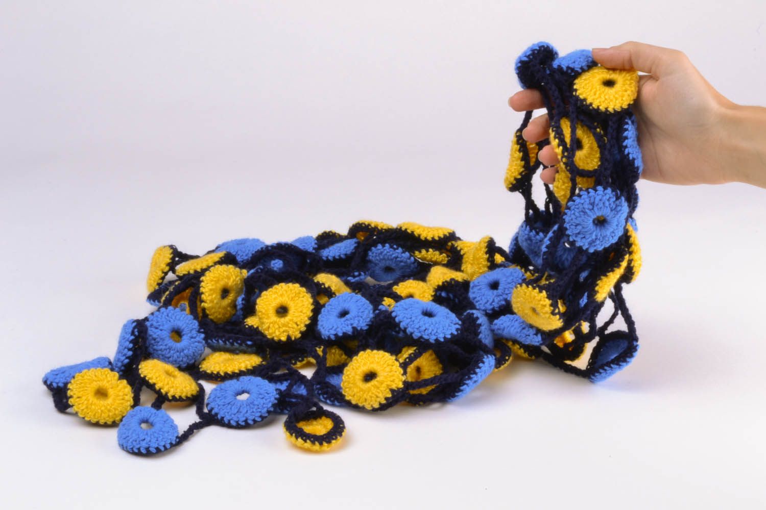 Écharpe tricotée au crochet faite main photo 5