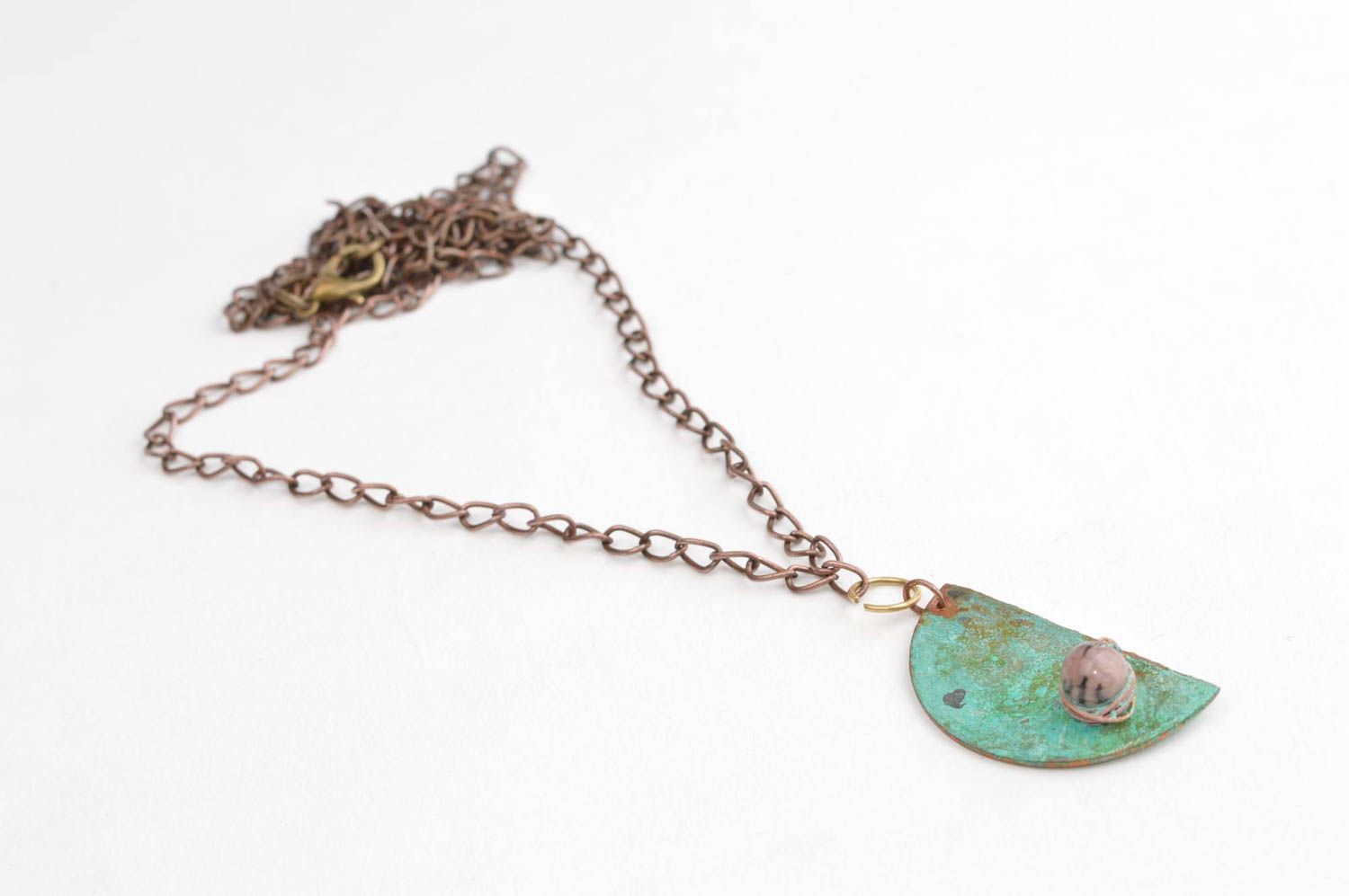 Handmade pendant unusual pendant designer accessory gift ideas copper jewelry photo 3