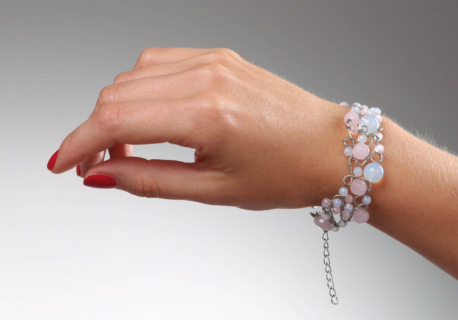 Wrist bracelet with quartz & opal photo 4